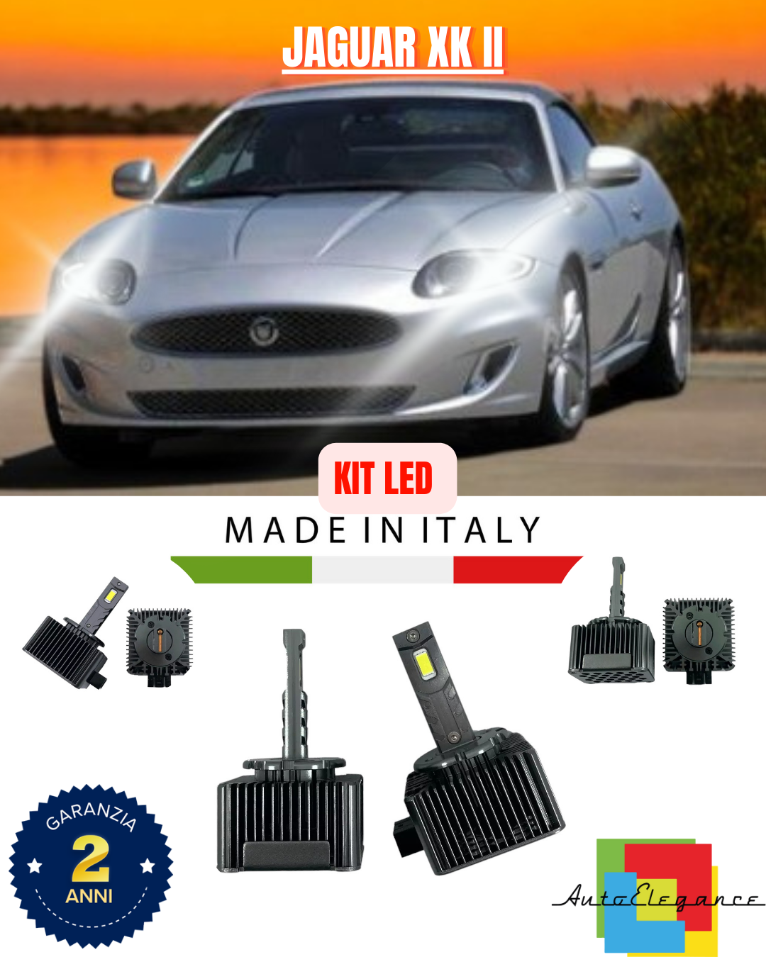 ❤️ LAMPADE ANABBAGLIANTI D1S KIT LED 6000K ADATTO PER JAGUAR XK II❤️