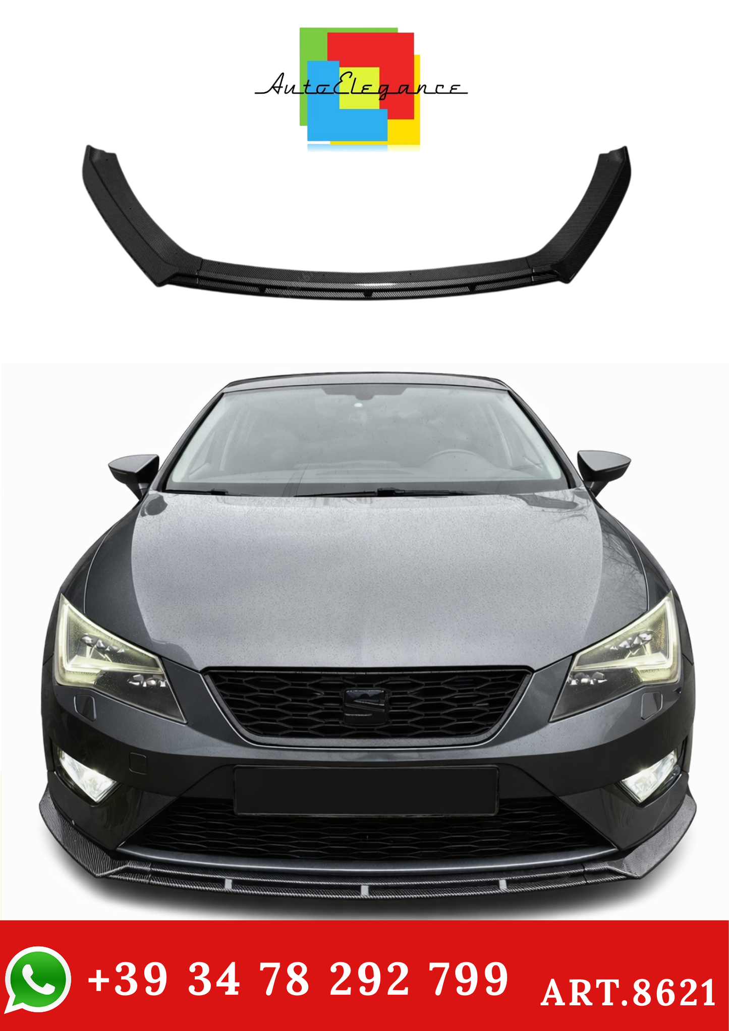💫ART.8621 Splitter Posteriore Carbon Look Per Seat Leon 3 MK3 5F 2012-2016💫