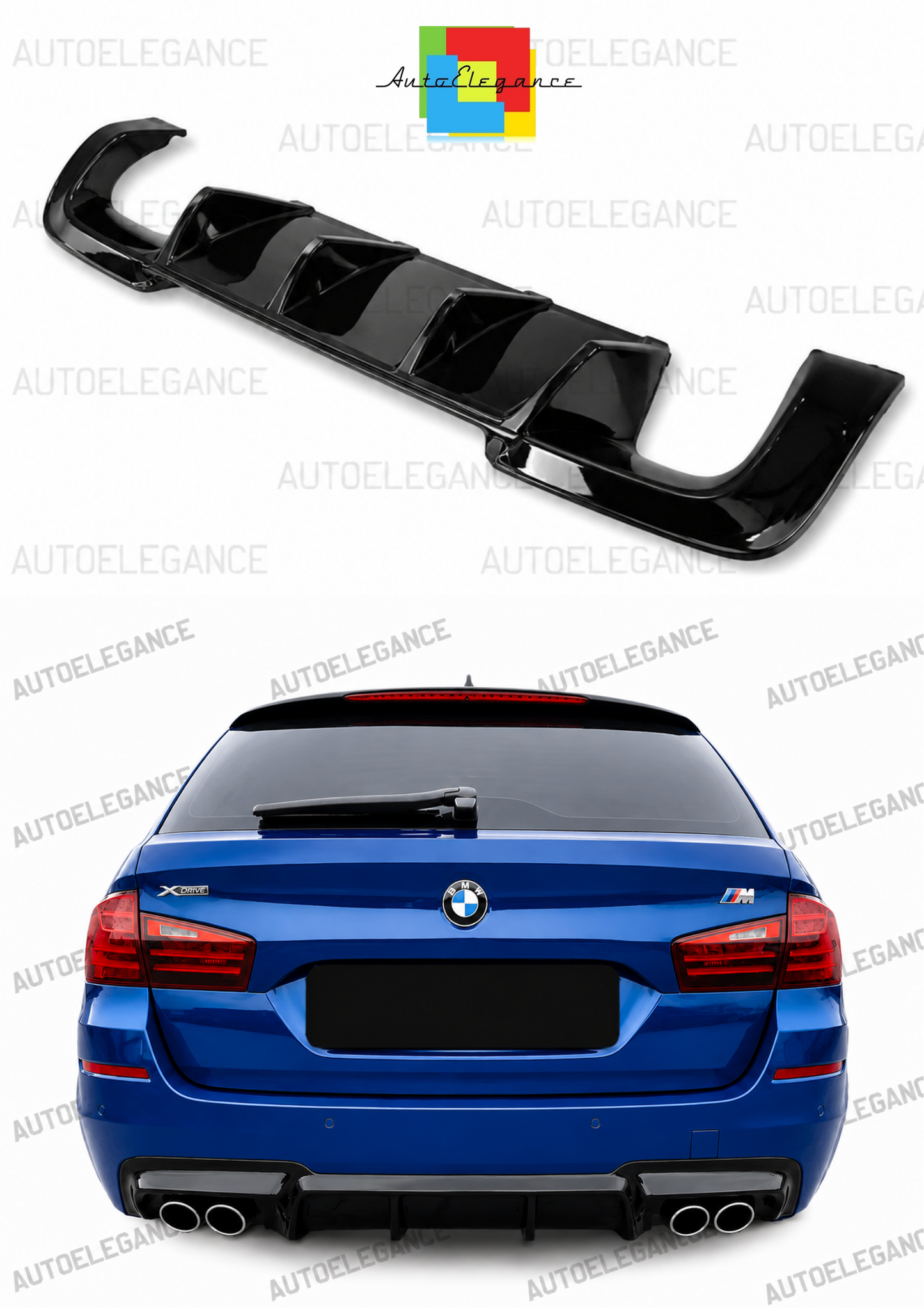 ART. 0086 DIFFUSORE BMW SERIE 5 F10 F11  NERO LUCIDO