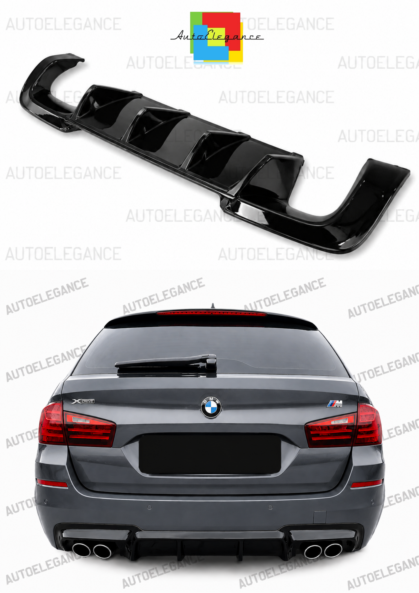 ART. 0086 DIFFUSORE BMW SERIE 5 F10 F11  NERO LUCIDO