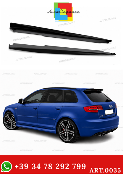 SIDE SKIRTS FOR AUDI A3 8P 3 DOORS UNDER DOOR SPOILER ABS 0035