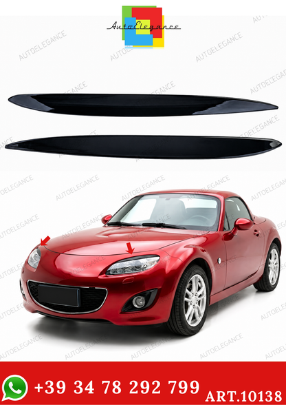 💫ART.10138 Cover Copri Fari “Evil Eye” Nero Lucido for Mazda MX-5 NC 08–15💫