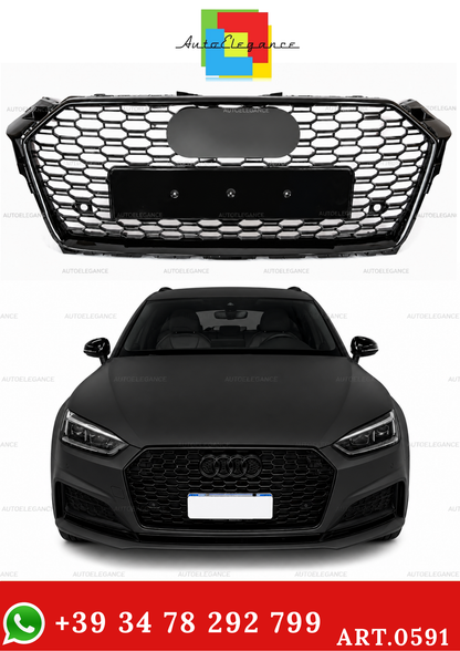⭐0591 GRIGLIA ANTERIORE PER AUDI A5 F5 2016-2019 NERA LOOK RS5 DESIGN SPORTIVO⭐