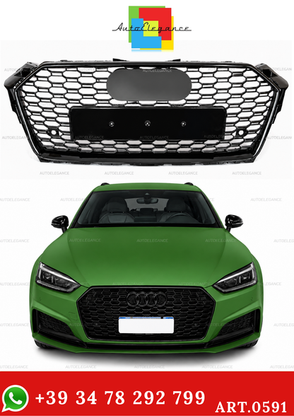 ⭐0591 GRIGLIA ANTERIORE PER AUDI A5 F5 2016-2019 NERA LOOK RS5 DESIGN SPORTIVO⭐