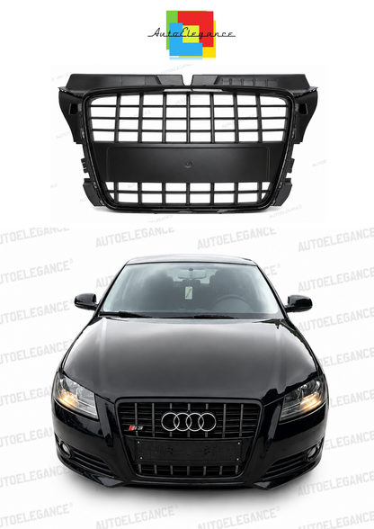💫ART.10301 GRIGLIA SPORTIVA NERO LUCIDO PER AUDI A3 08-12💫
