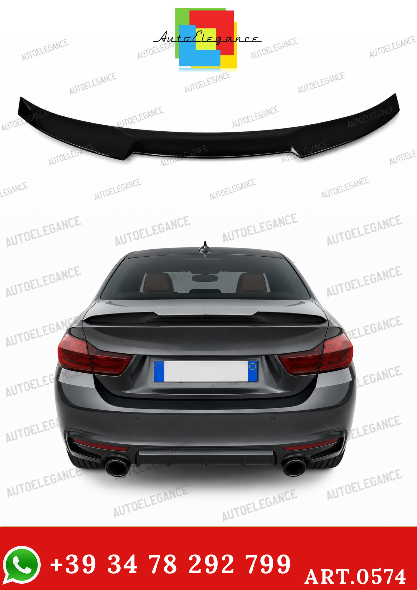 0574⭐BMW 4 F32 2013-2020 COUPE REAR BONNET SPOILER ABS M4 LOOK⭐ 