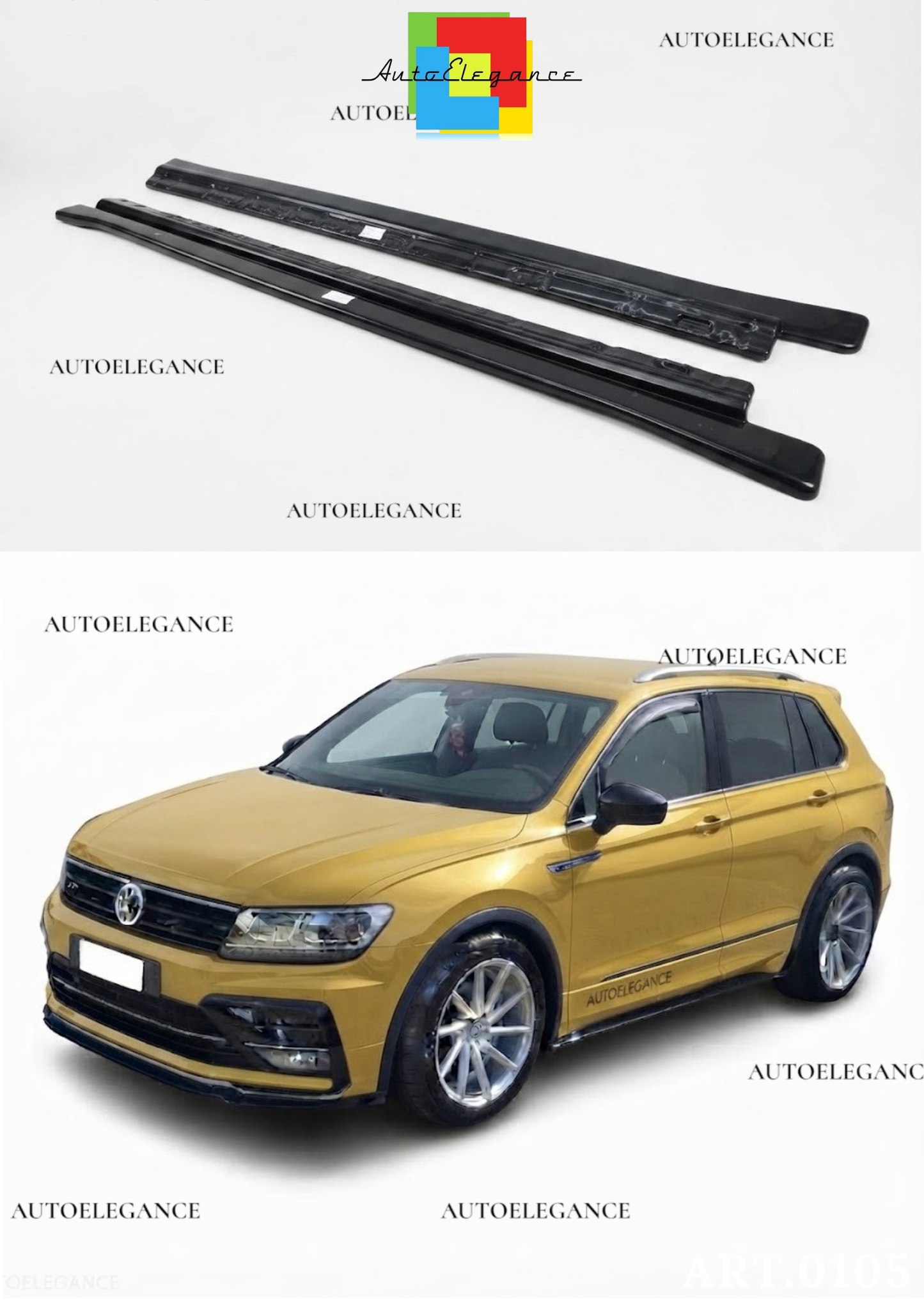 👉1875 Minigonne laterali adatti per VW Tiguan MK 2 R Line 15-20 2 Pcs) 👈