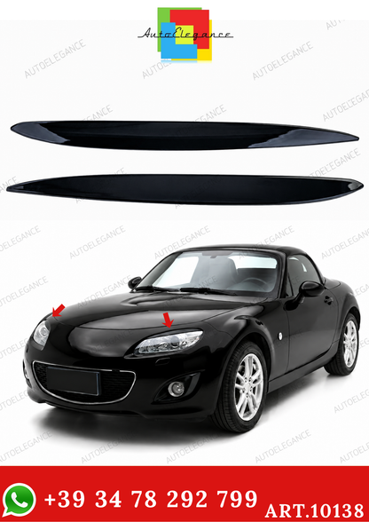 💫ART.10138 Cover Copri Fari “Evil Eye” Nero Lucido for Mazda MX-5 NC 08–15💫