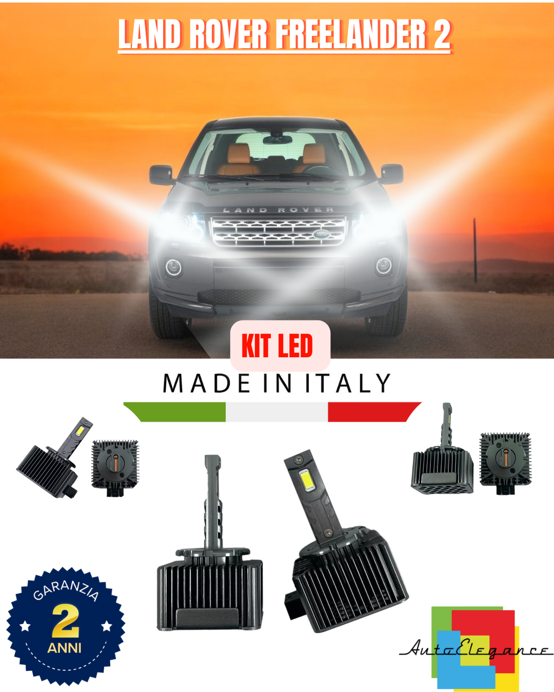 ❤️ LAMPADE ANABBAGLIANTI D1S KIT LED 6000K ADATTO PER  LAND ROVER FREELANDER 2❤️