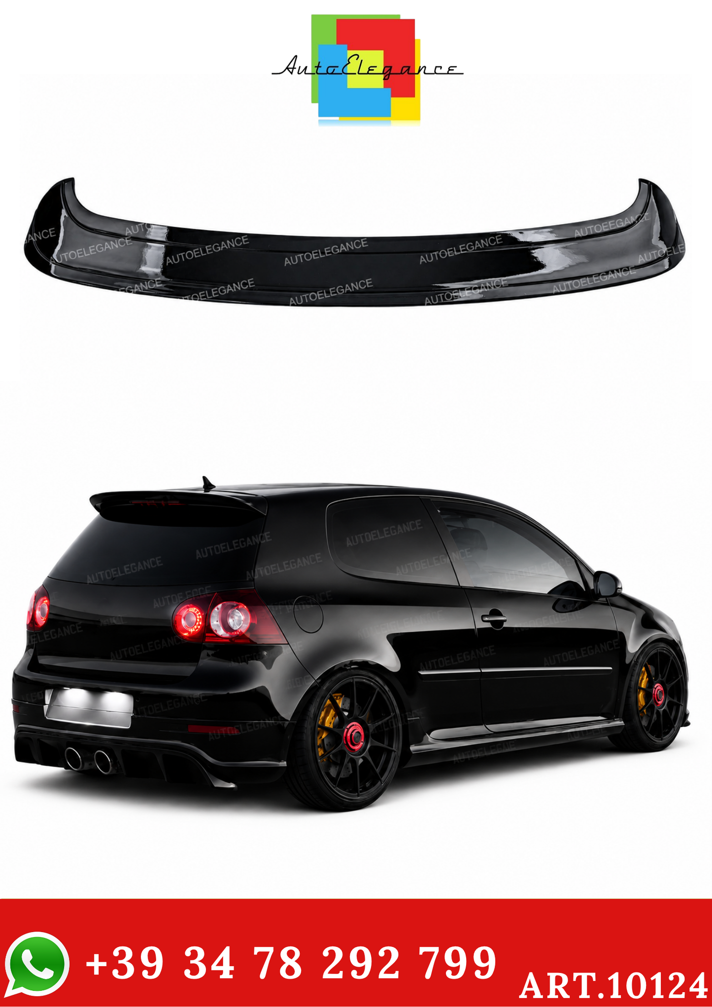 💫ART.10124 Spoiler sul Tetto Look Performance Nero Lucido per VW Golf 5 2003-2008💫