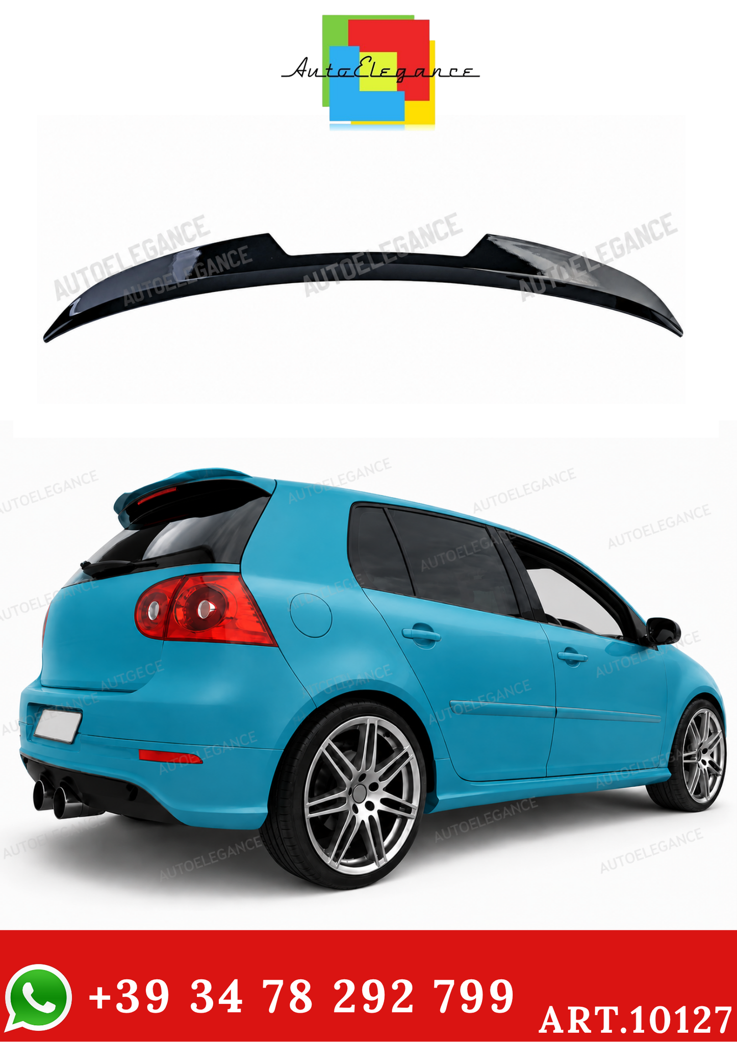 💫ART. 10127 Spoiler Posteriore Nero Lucido per VW Golf 5 2003-2008💫