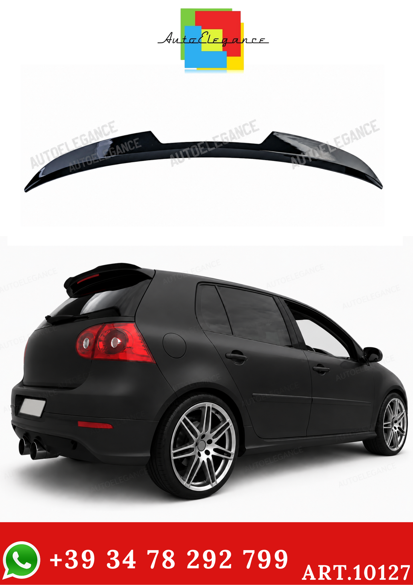 💫ART. 10127 Spoiler Posteriore Nero Lucido per VW Golf 5 2003-2008💫