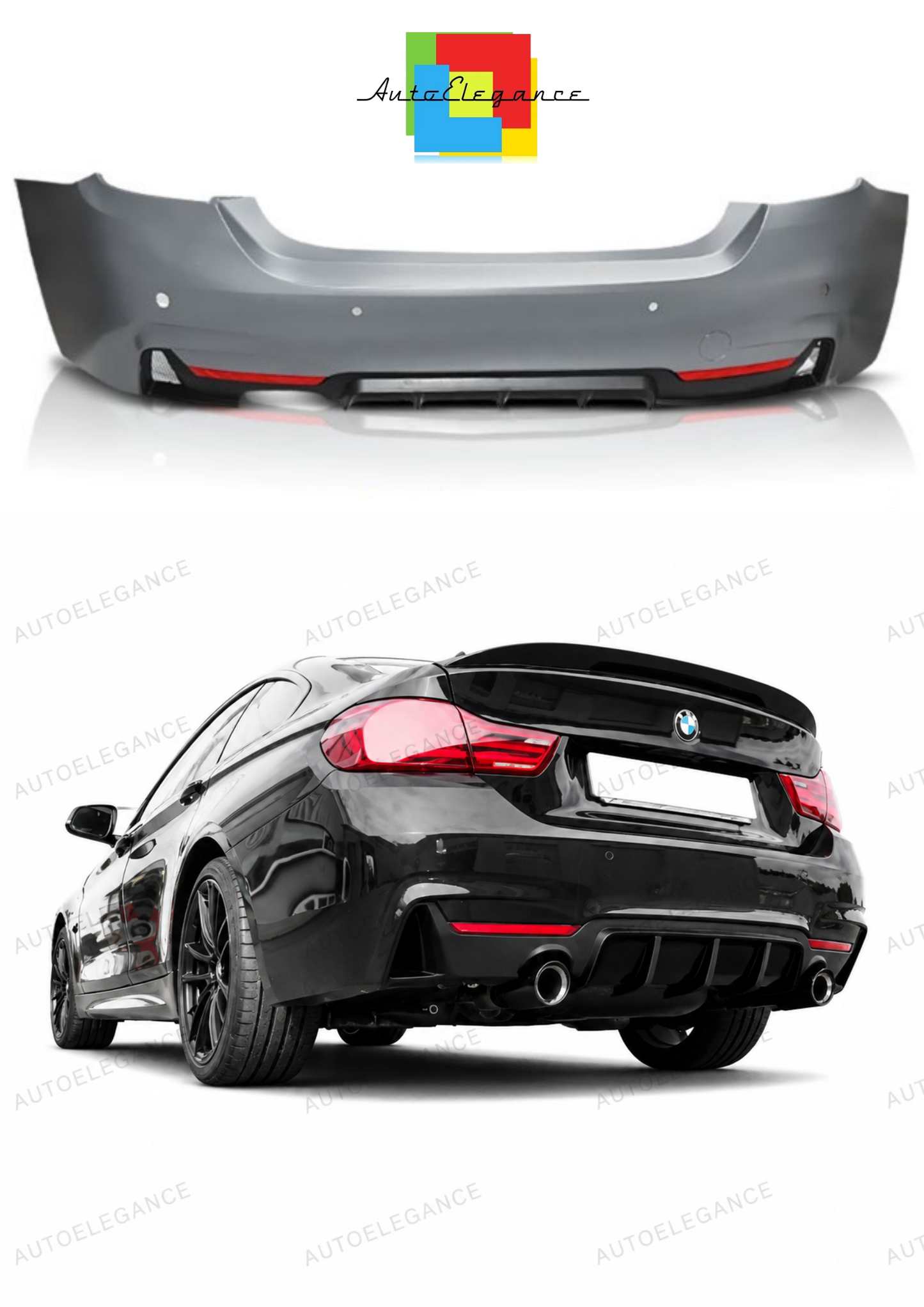 💫ART.10351 PARAURTI POSTERIORE PERFORMANCE STYLE PDC - BMW F32 / F33 13-20💫