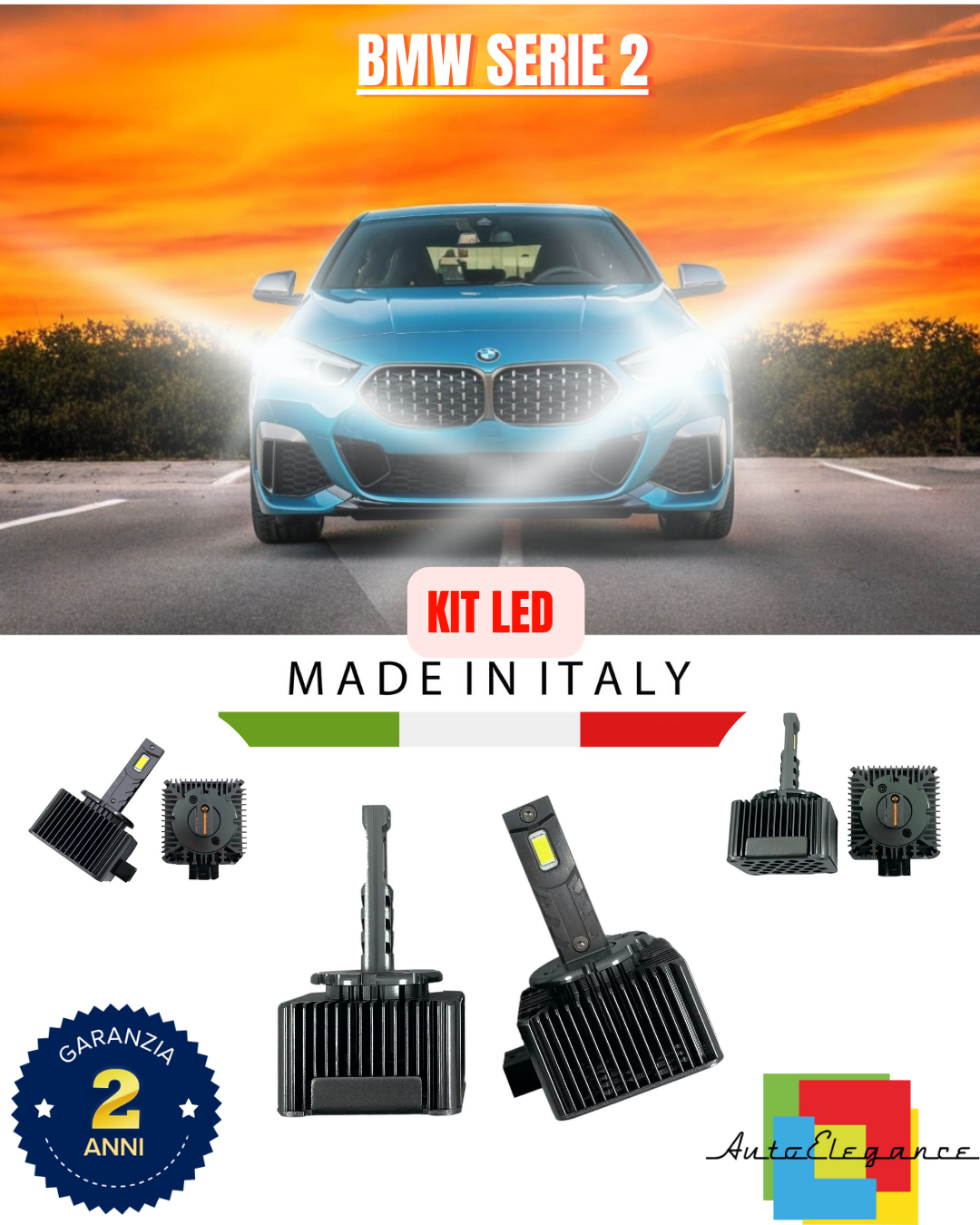 ❤️ LAMPADE ANABBAGLIANTI D1S KIT LED 6000K ADATTO PER BMW SERIE 2❤️