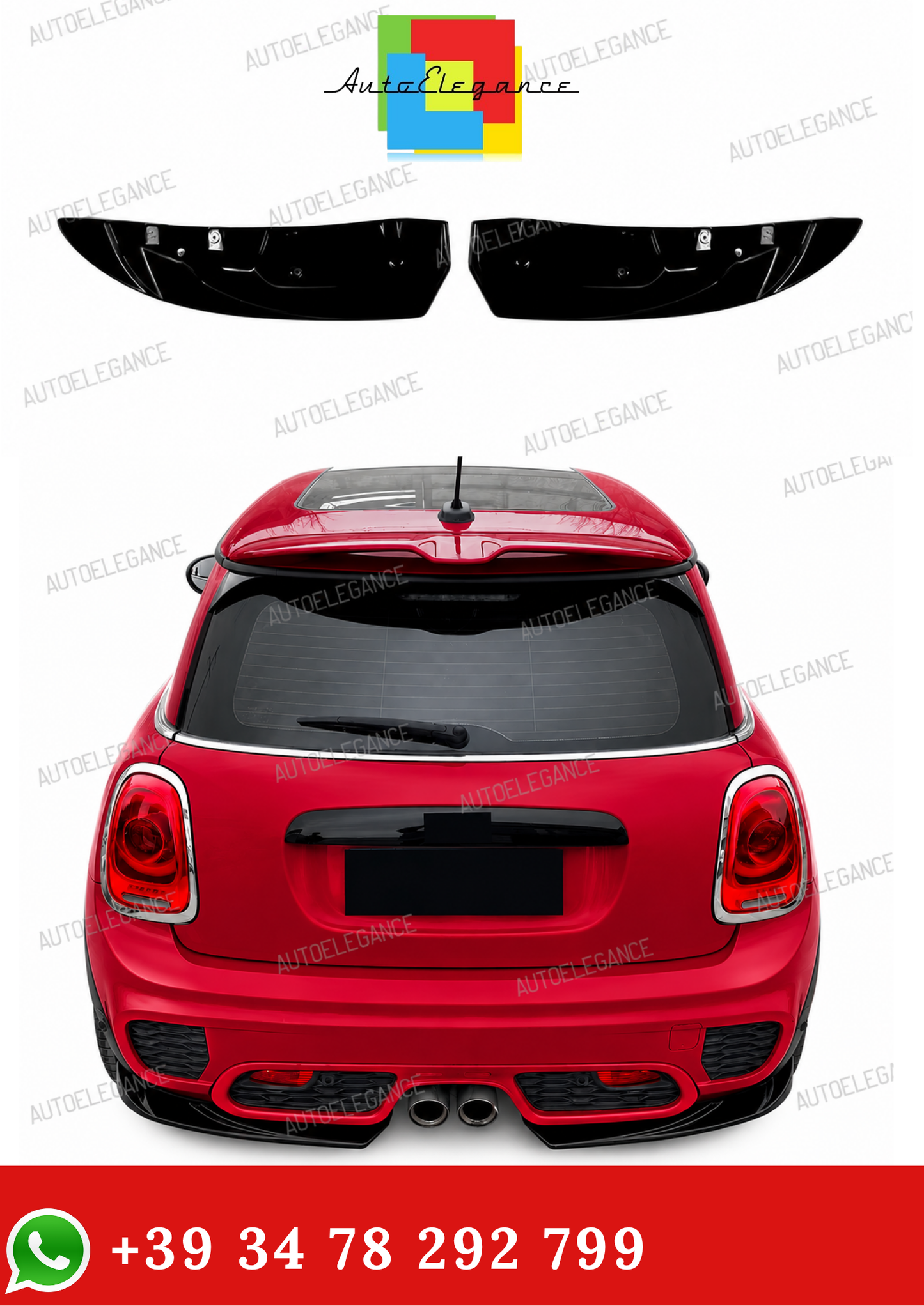 💫Flaps Posteriori Nero Lucido per Mini Cooper F55 F56 F57 JCW 2014-2021💫