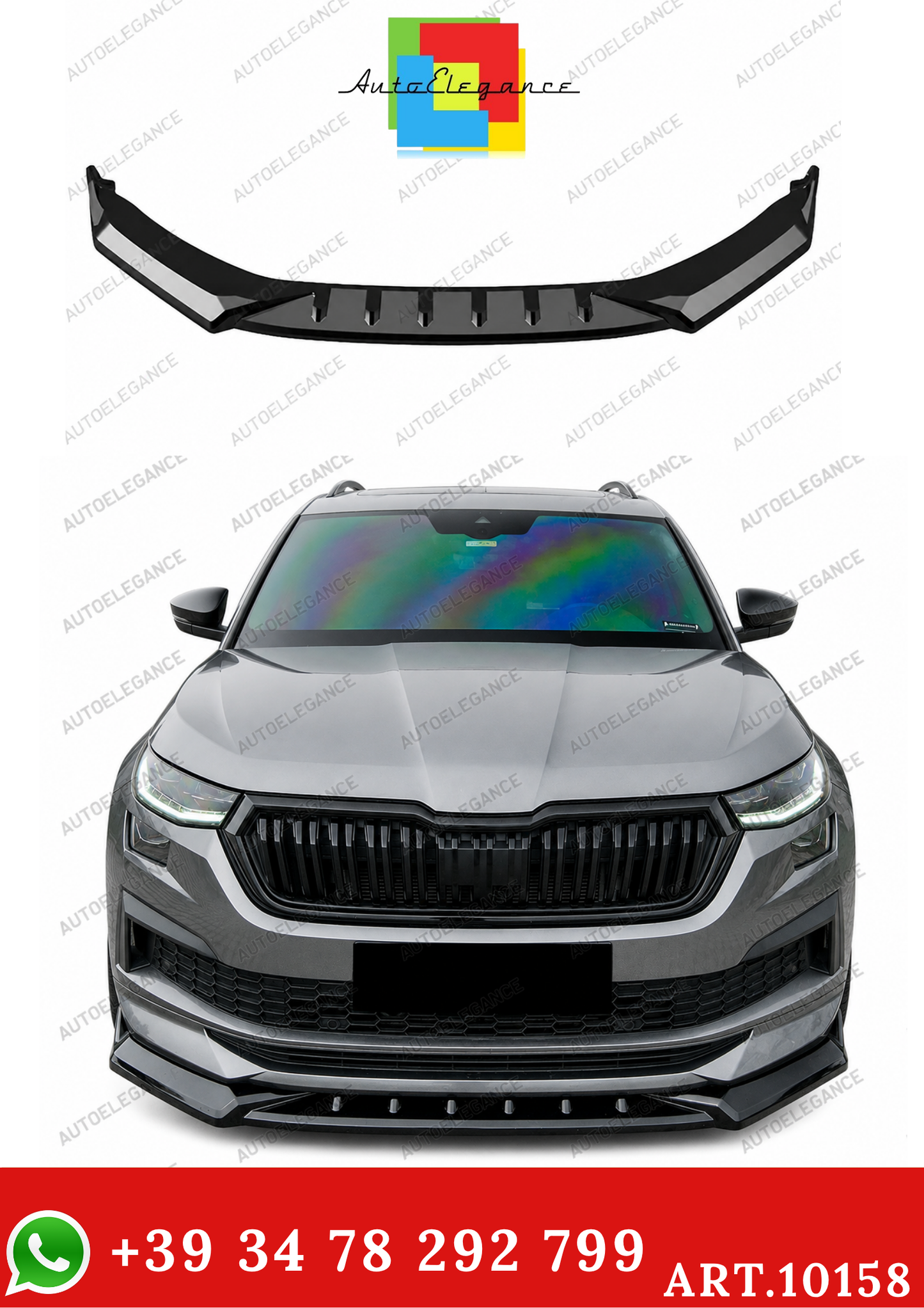 💫ART.10158 Splitter Anteriore per SKODA Kodiaq Sportline MK1 Facelift 2021-2023💫