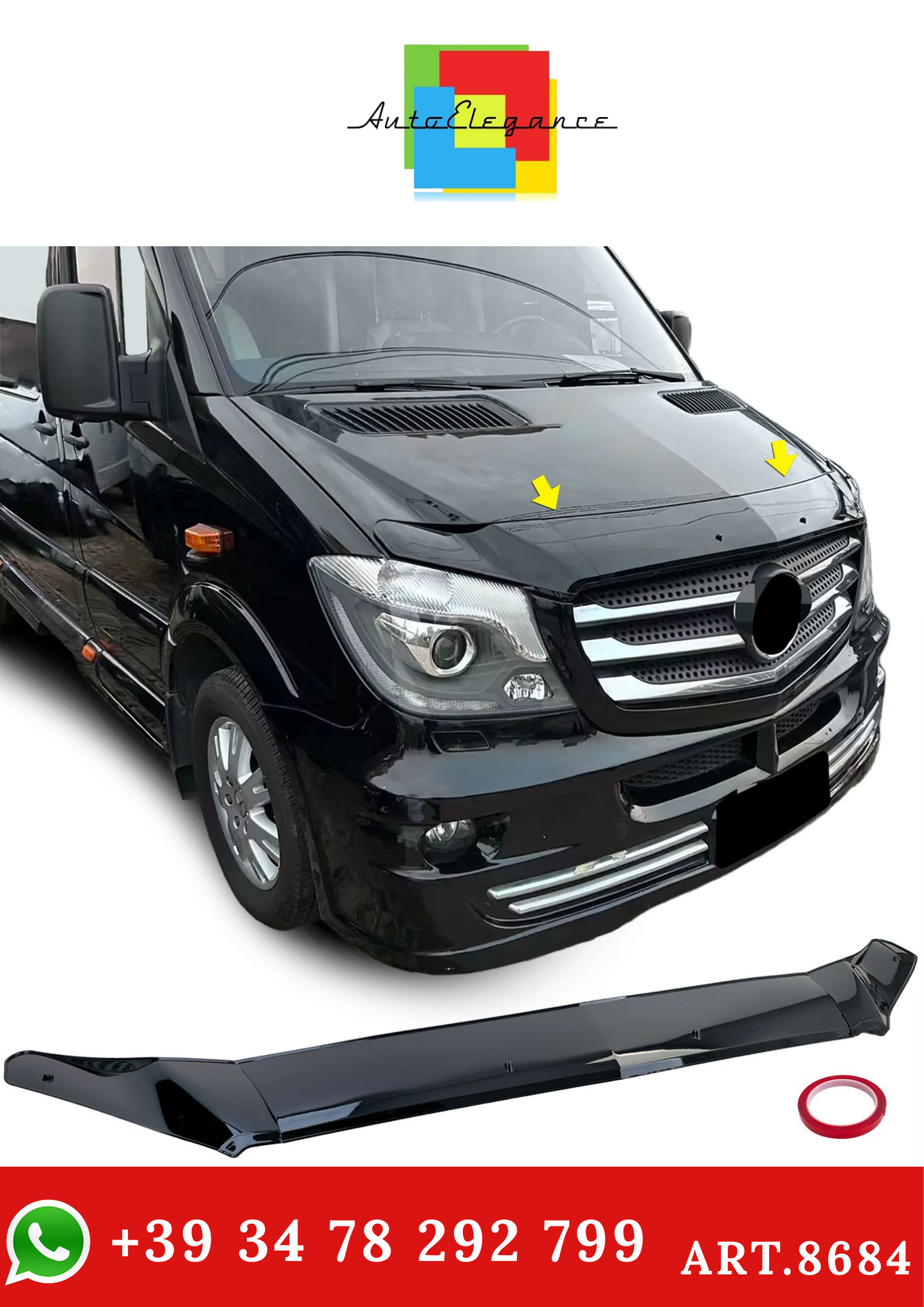 💫ART.8684 Protezione Cofano Protezione anti-sassi per Sprinter W906 13-18💫