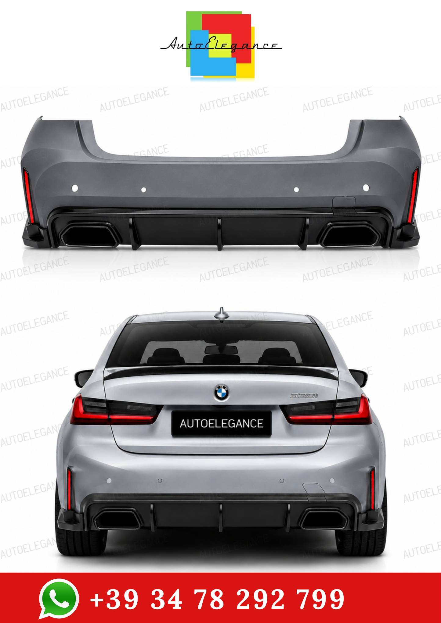 💫ART.10377 PARAURTI POSTERIORE SPORTIVO PER BMW G20 LCI 22-26💫