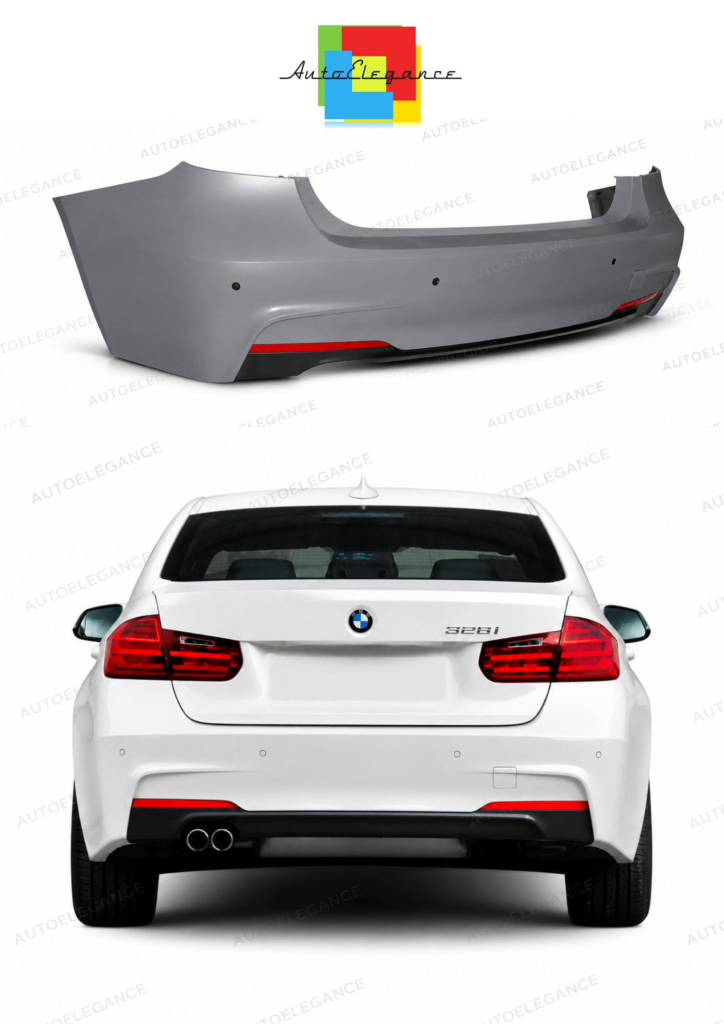 💫ART.10352 PARAURTI POSTERIORE SPORTIVO PER BMW F30 SEDAN 2011-2018💫
