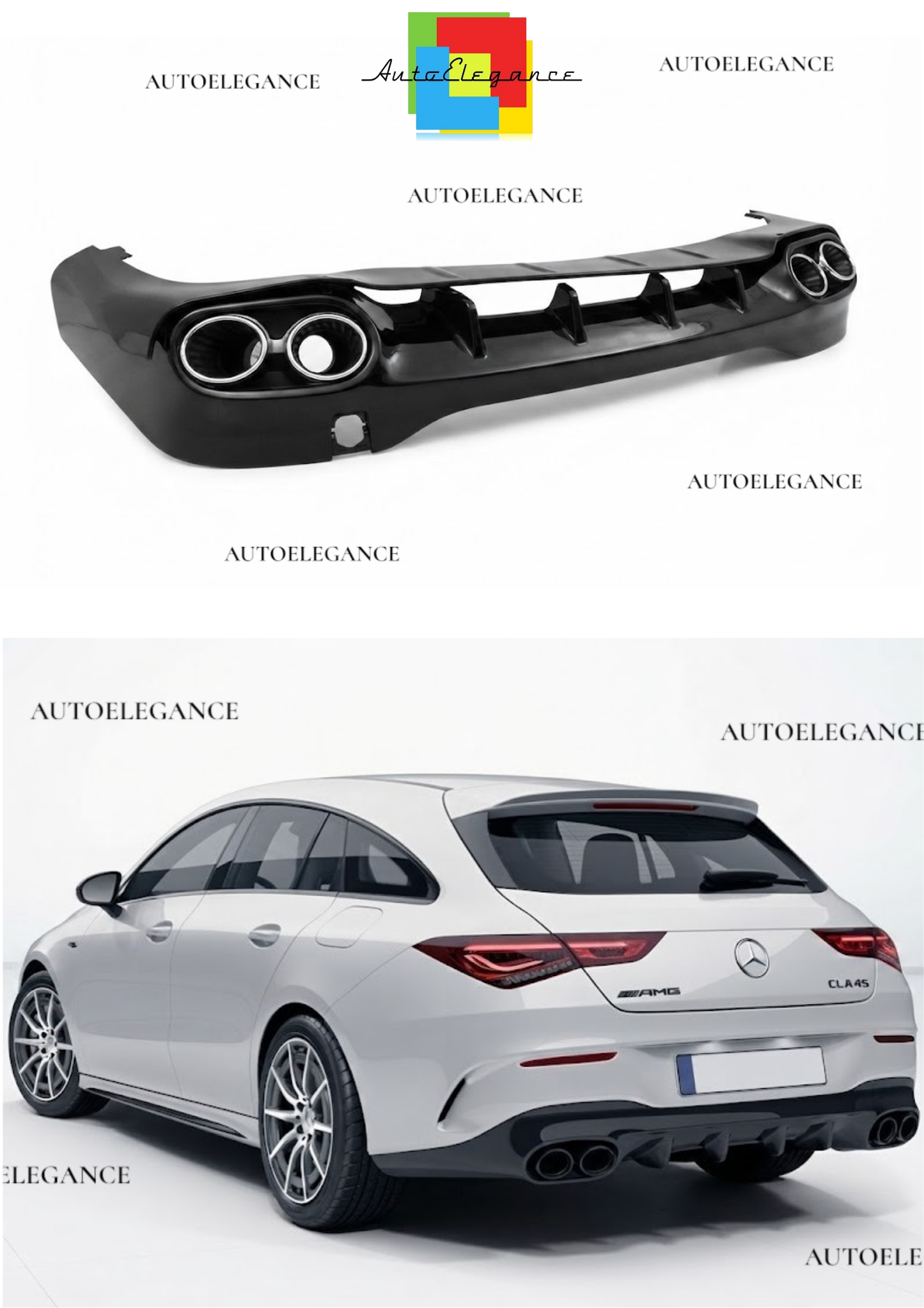 0810⭐Diffusore e terminali di scarico cromati adatti per Mercedes CLA W118⭐