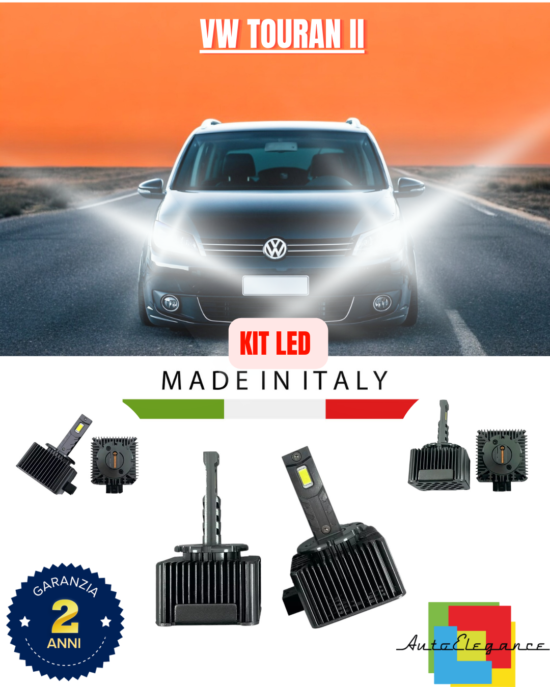 ❤️ LAMPADE ANABBAGLIANTI D1S KIT LED 6000K ADATTO PER VW TOURAN II❤️