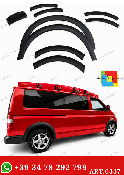🔥0337 PARAFANGHI ADATTI PER VW TRANSPORTER T5 T5.1 2003-2015 NERO OPACO 🔥