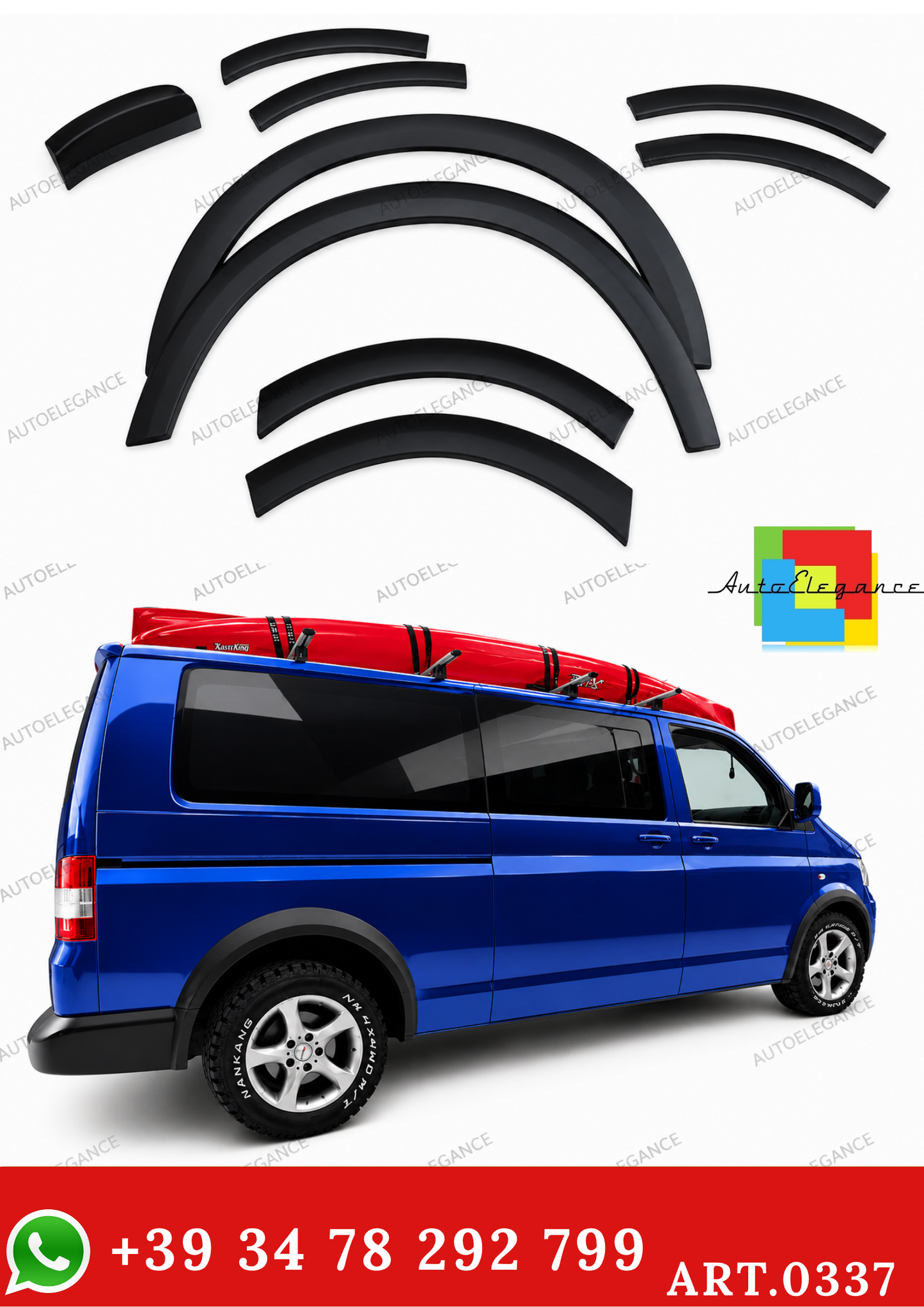 🔥0337 PARAFANGHI ADATTI PER VW TRANSPORTER T5 T5.1 2003-2015 NERO OPACO 🔥