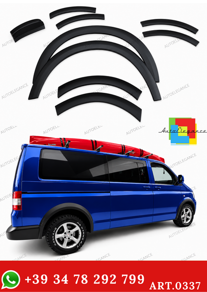 🔥0337 PARAFANGHI ADATTI PER VW TRANSPORTER T5 T5.1 2003-2015 NERO OPACO 🔥
