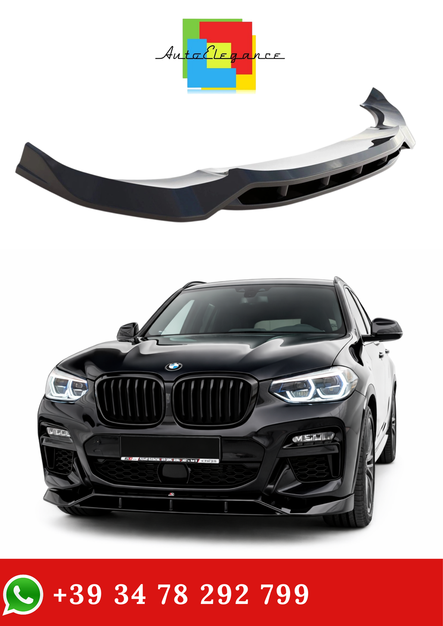 💫Street+ Splitter Anteriore V.2 adatto per BMW X3 M40d / M40i / M-Pack💫