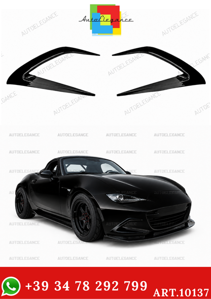 💫ART.10137 Splitter Flaps Anteriori Nero Lucido per Mazda MX-5 ND 2015+💫