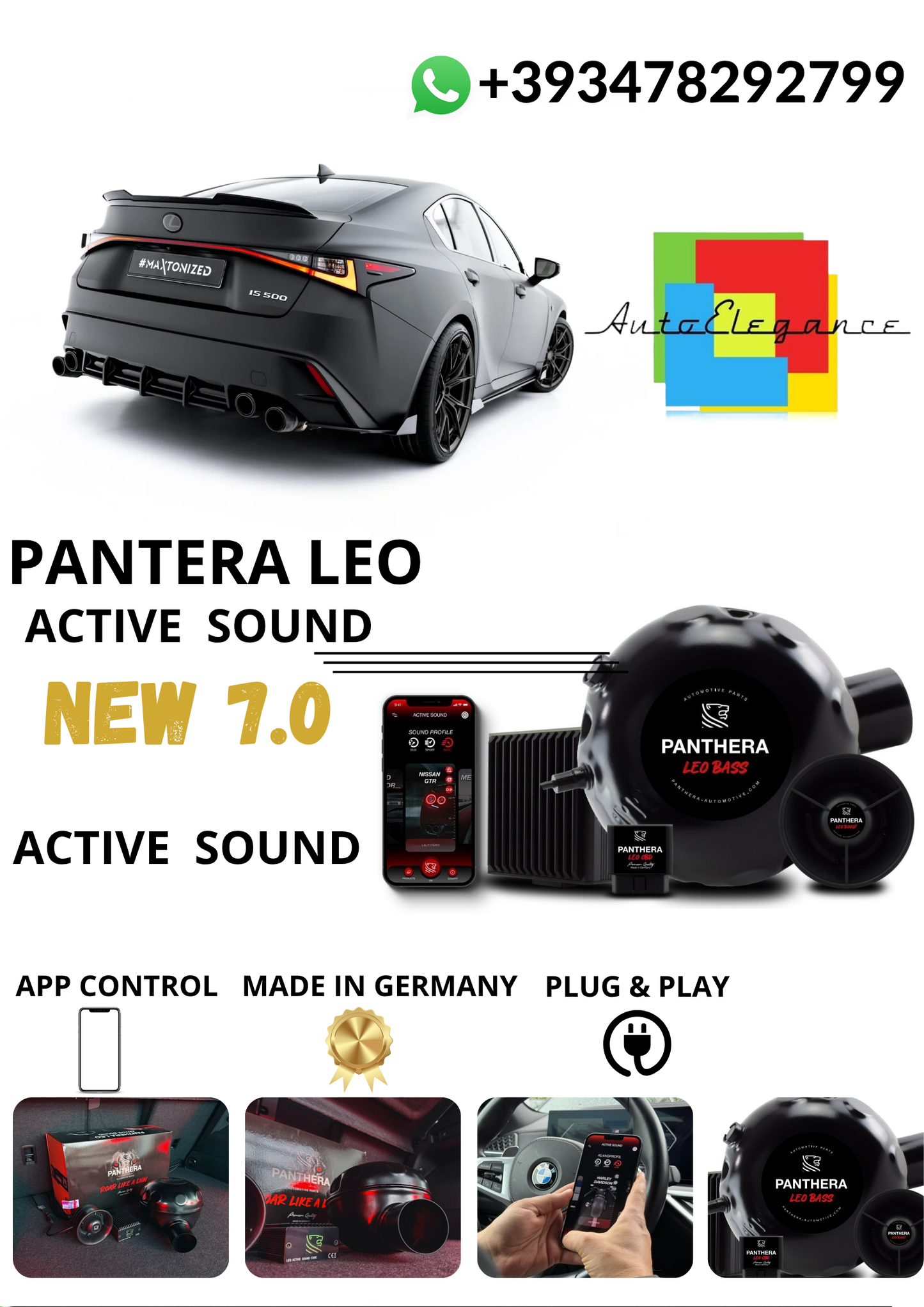 💕ART.2672 PANTHERA Soundsystem Booster 7.0 -Lexus IS 500 Mk3  (XE30) 💕