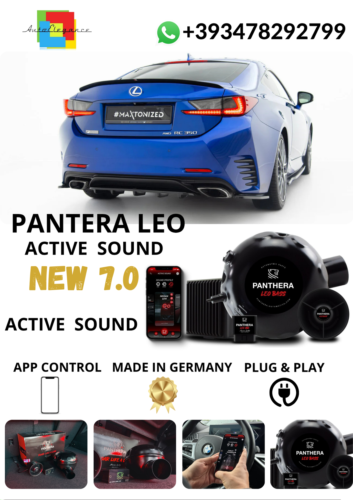 💕ART.2672 PANTHERA Soundsystem Booster 7.0 - Lexus RC Mk1💕