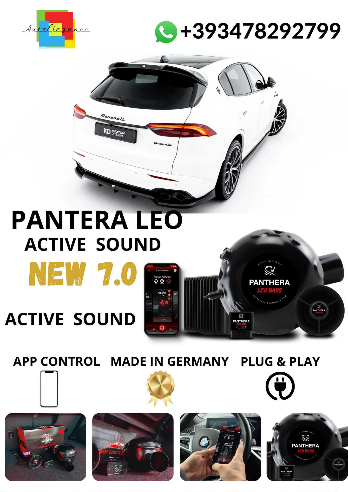 💕Sound Booster Panthera Maserati Grecale GT Scarico Sportivo Elettronico💕