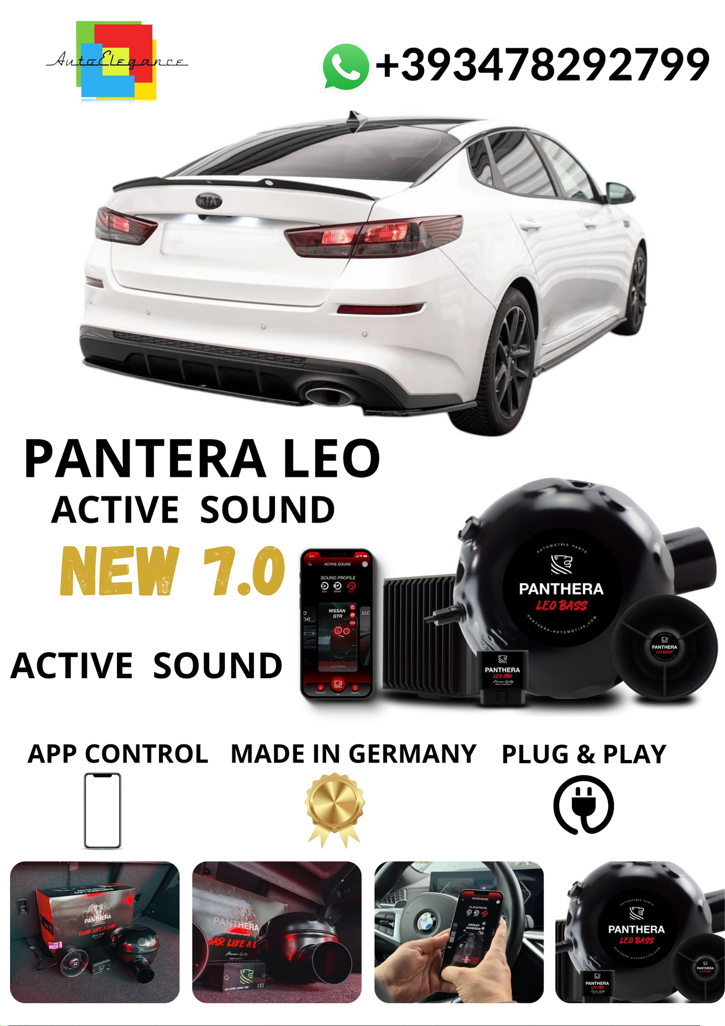 💕Sound Booster Panthera Kia Optima Mk4 Scarico Sportivo Elettronico💕