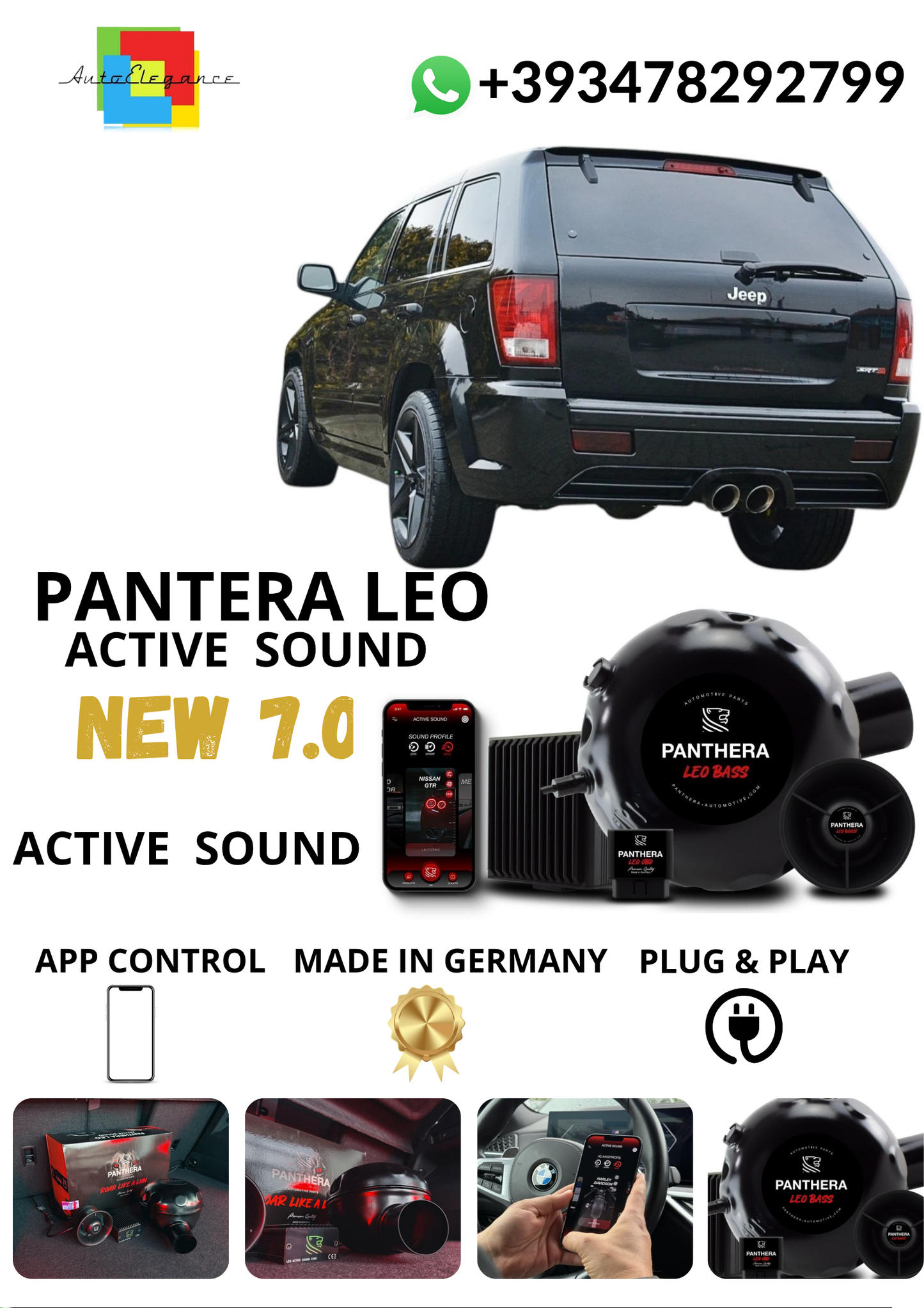 💕Sound Booster PantheraJEEP GRAND CHEROKEE WK STRScarico Sportivo Elettronico💕