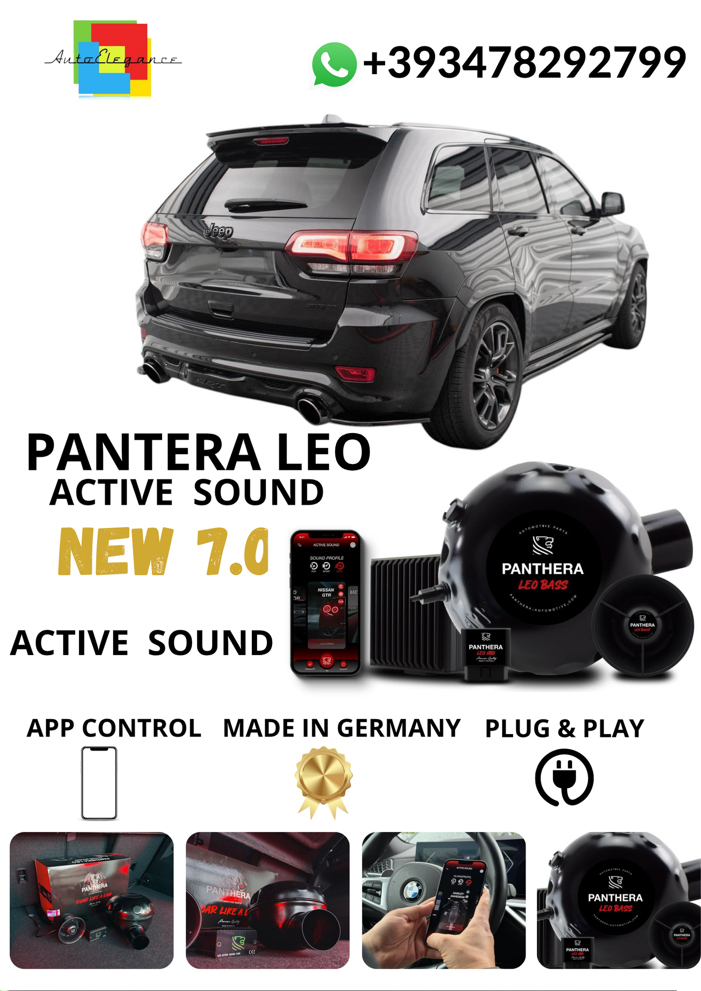 💕Sound Booster Panthera Jeep Grand Cherokee WK2 Scarico Sportivo Elettronico💕