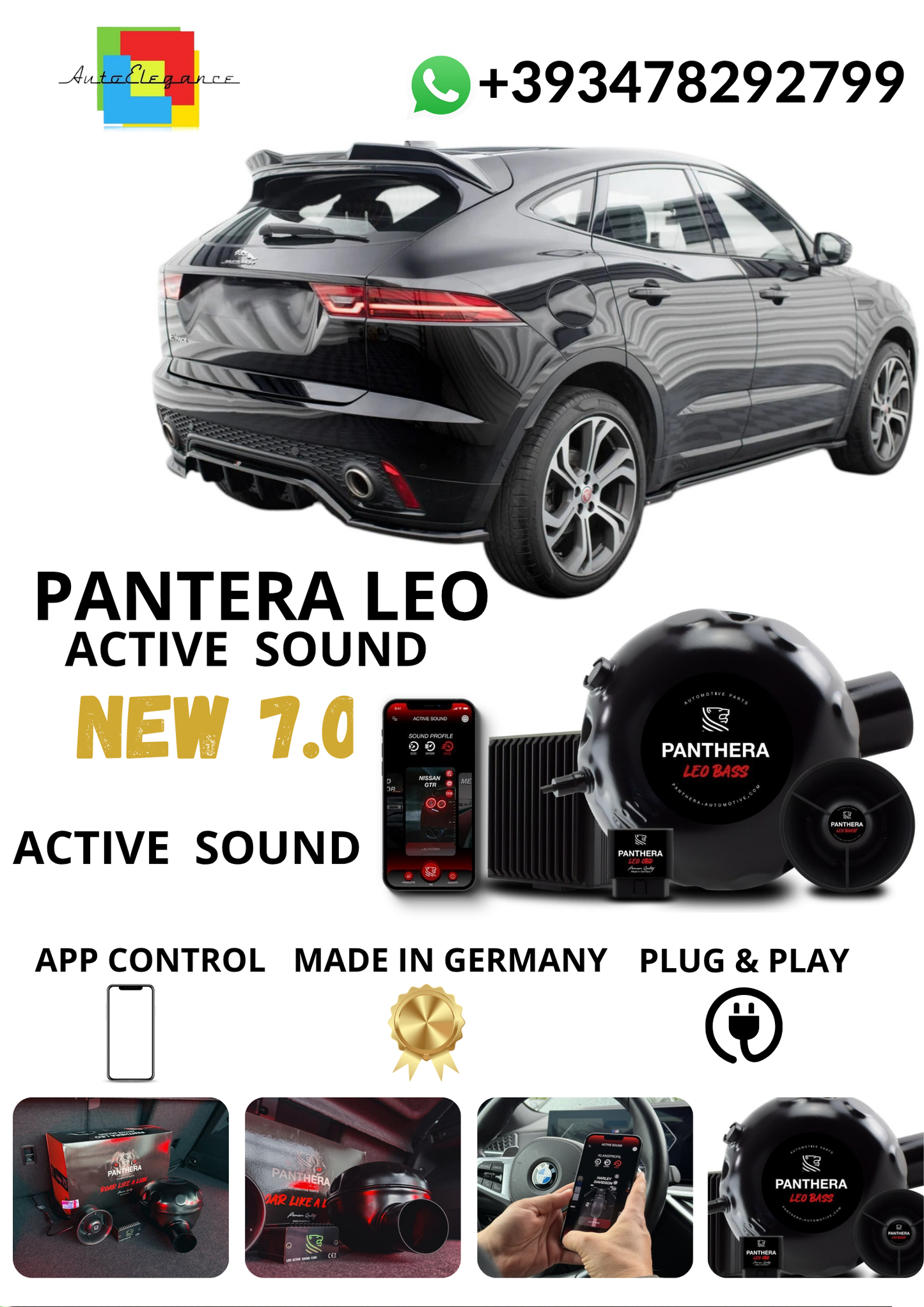 💕Sound Booster Panthera Jaguar E-Pace  X540 Scarico Sportivo Elettronico💕