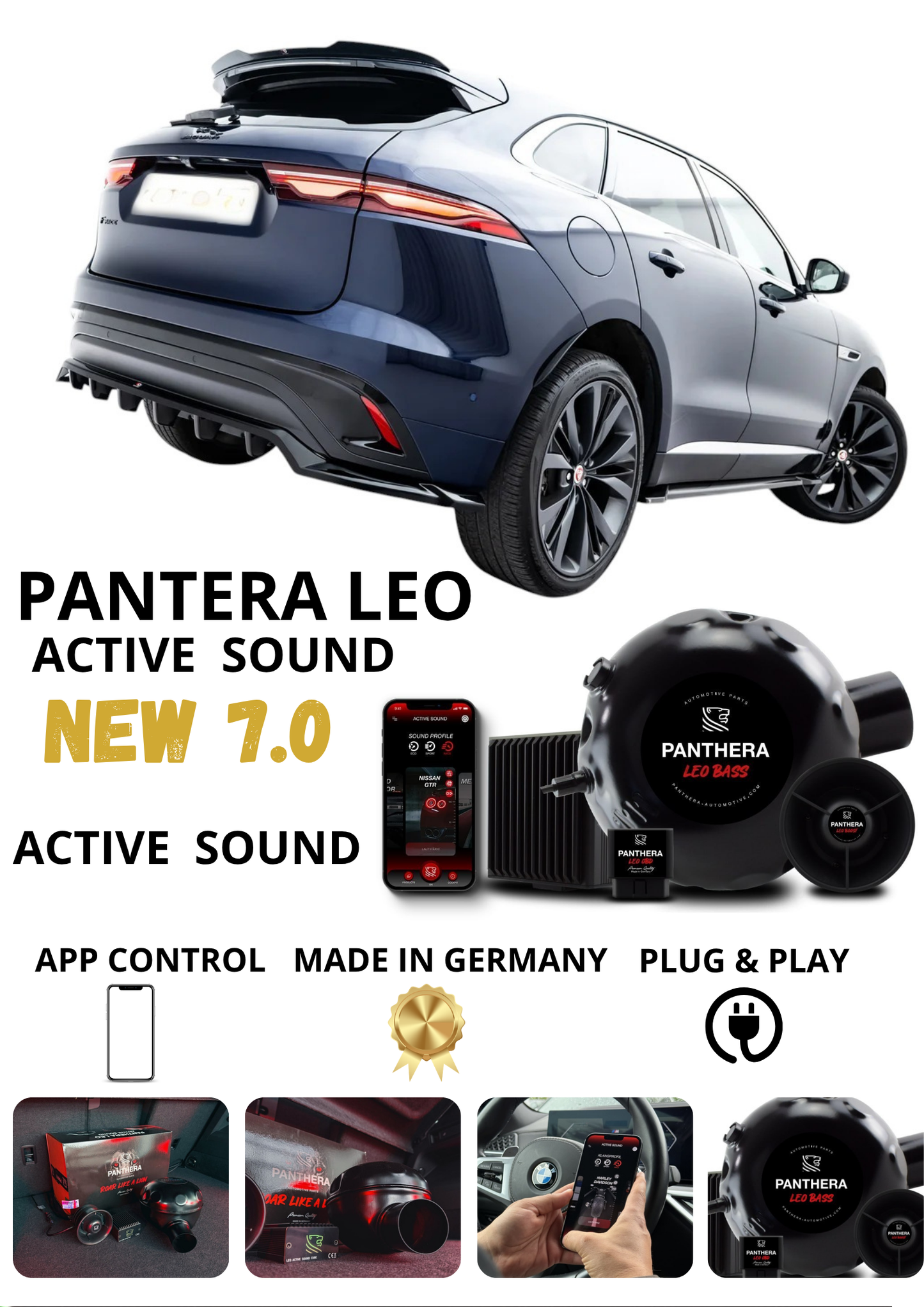 💕Sound Booster Panthera Scarico Elettronico Active Exhaust Jaguar F-Pace 💕