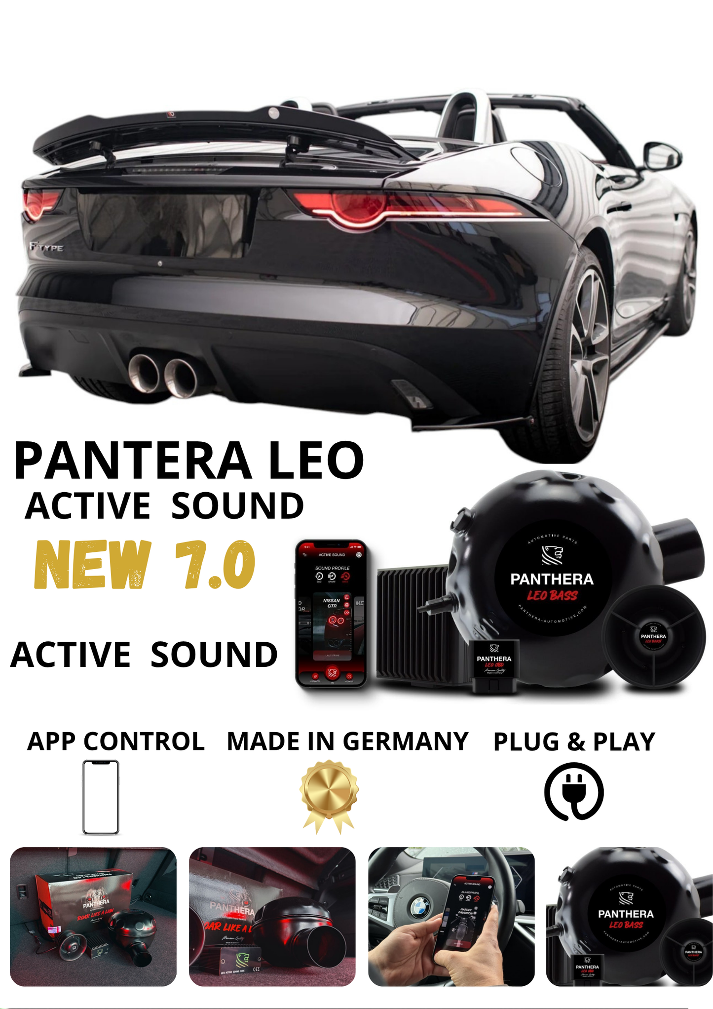 💕Sound Booster Panthera Scarico Elettronico Active Exhaust Jaguar F-Type X152💕