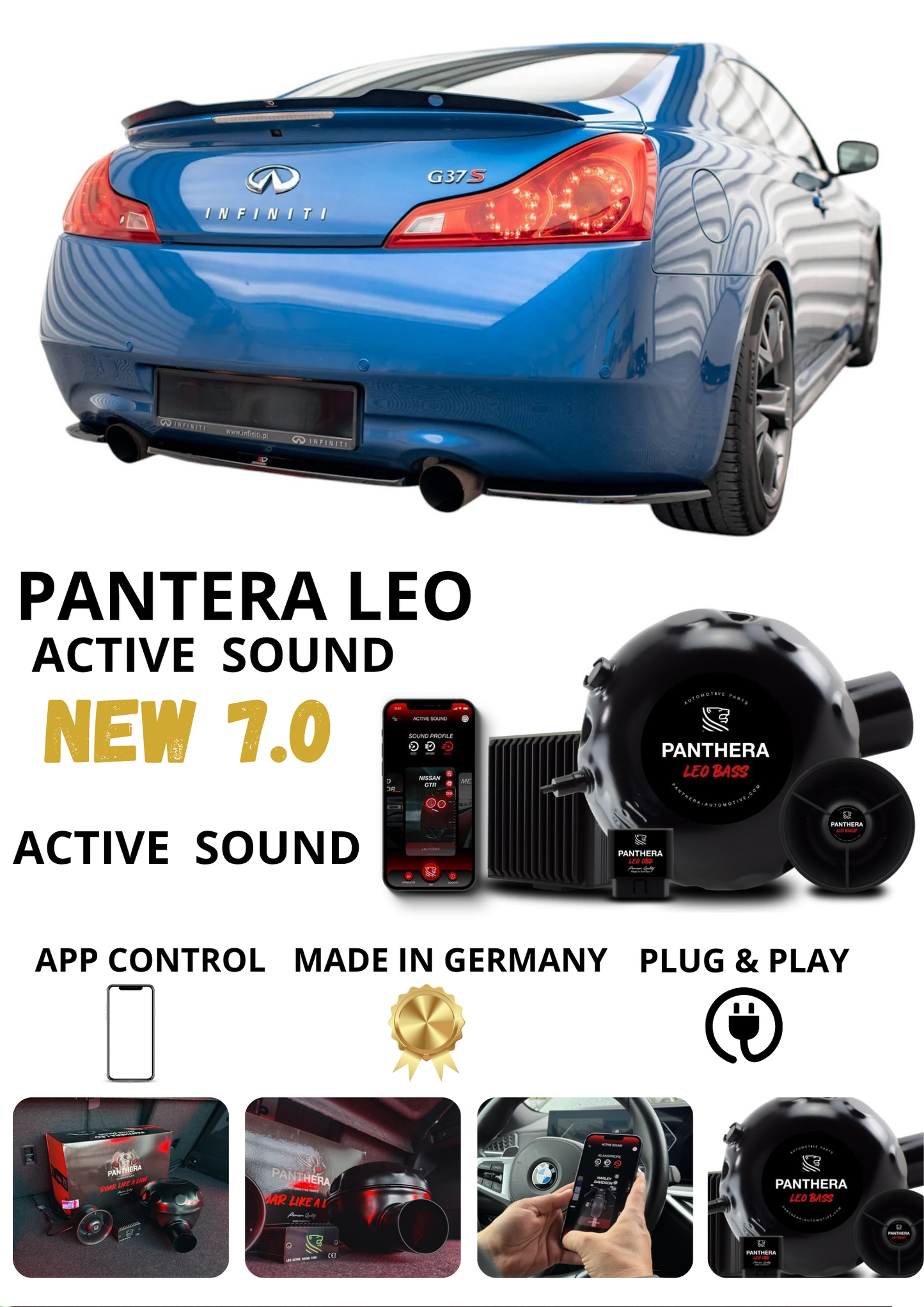 💕Sound Booster Panthera Scarico Elettronico Active Exhaust Infiniti G37💕
