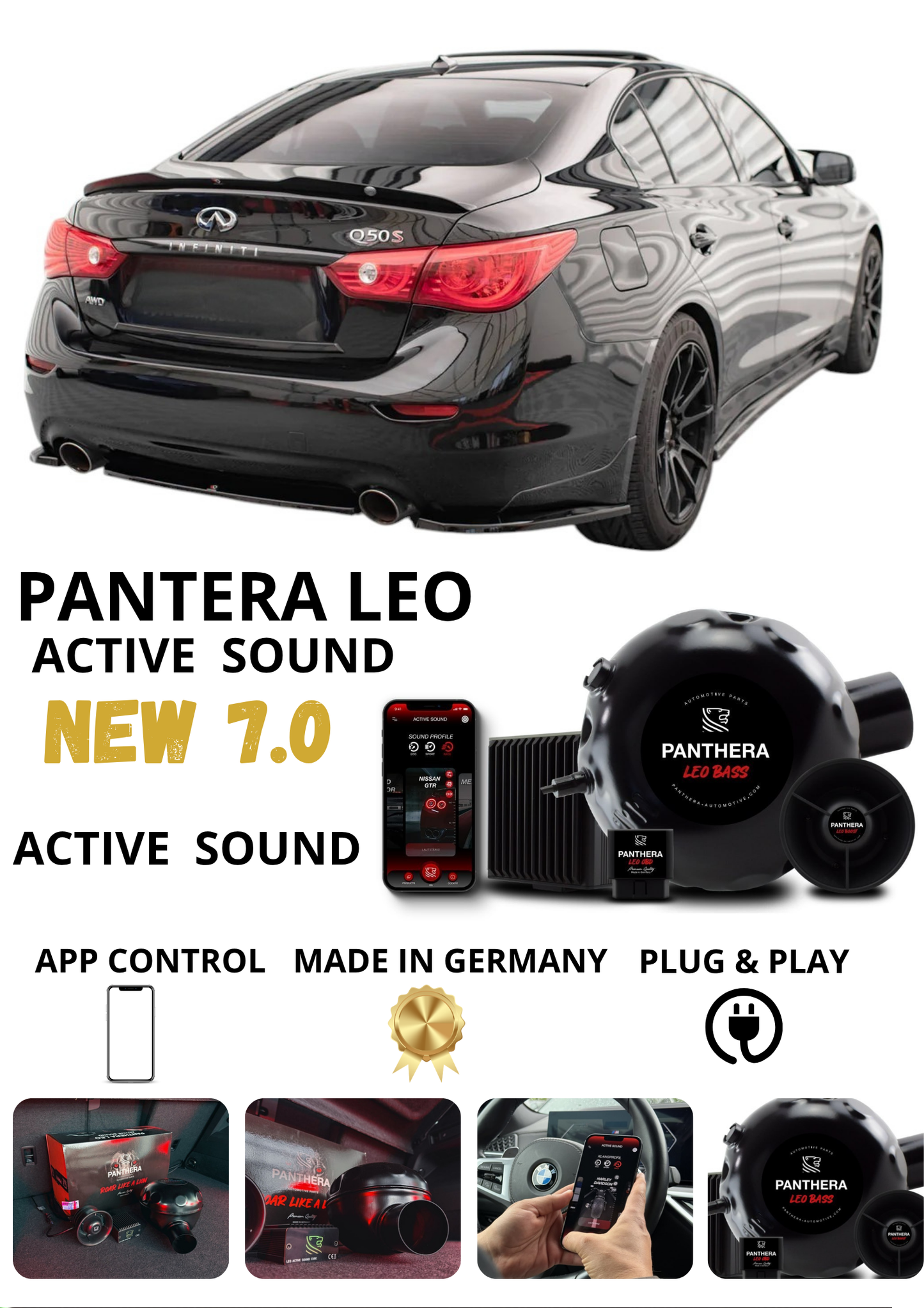 💕Sound Booster Panthera Scarico Elettronico Active Exhaust Infiniti Q50 S Mk1💕