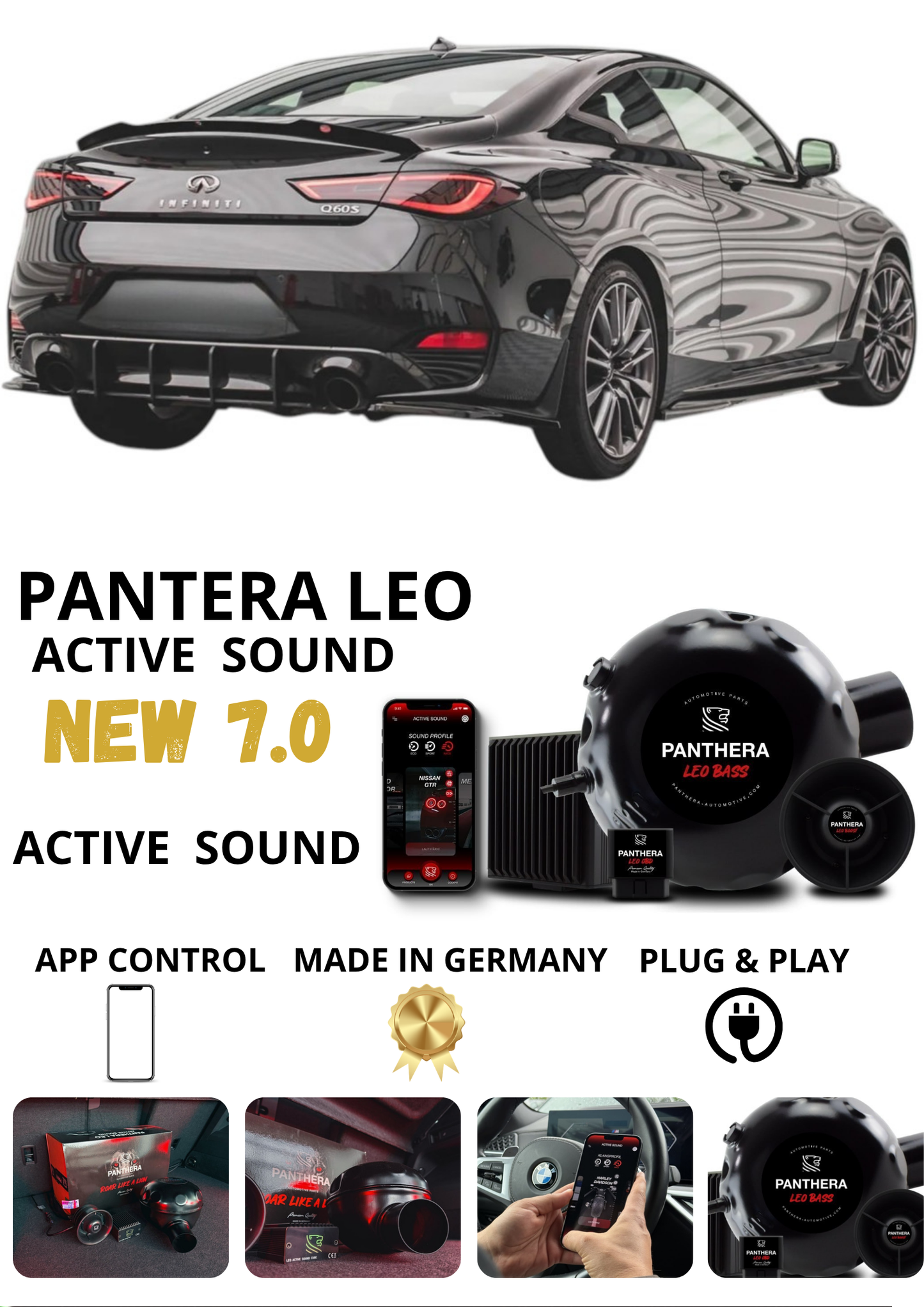 💕Sound Booster Panthera Scarico Elettronico Active Exhaust Infiniti Q60 S Mk2💕
