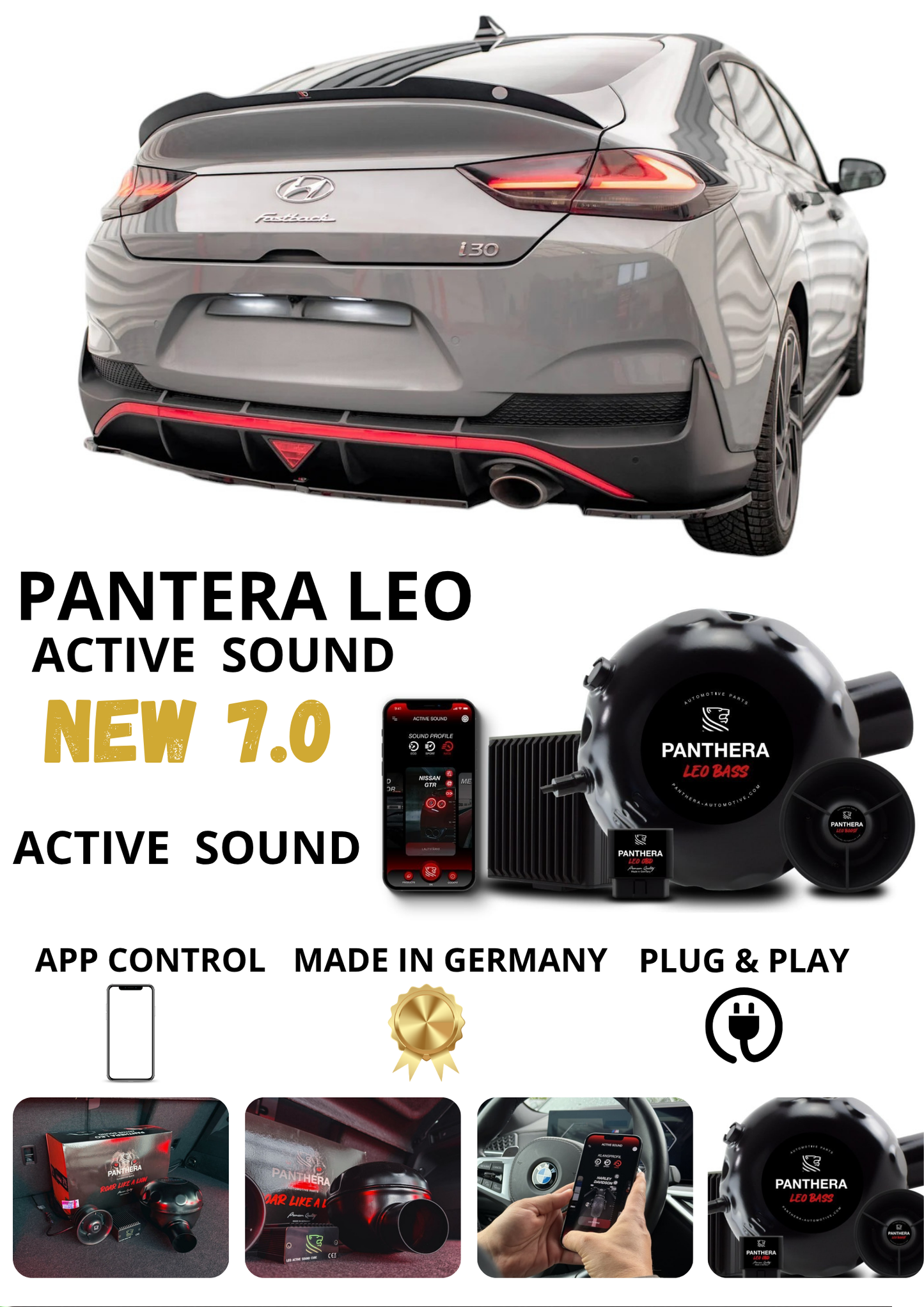 💕Sound Booster Panthera Scarico Elettronico Active Exhaust Hyundai I30 MK3💕