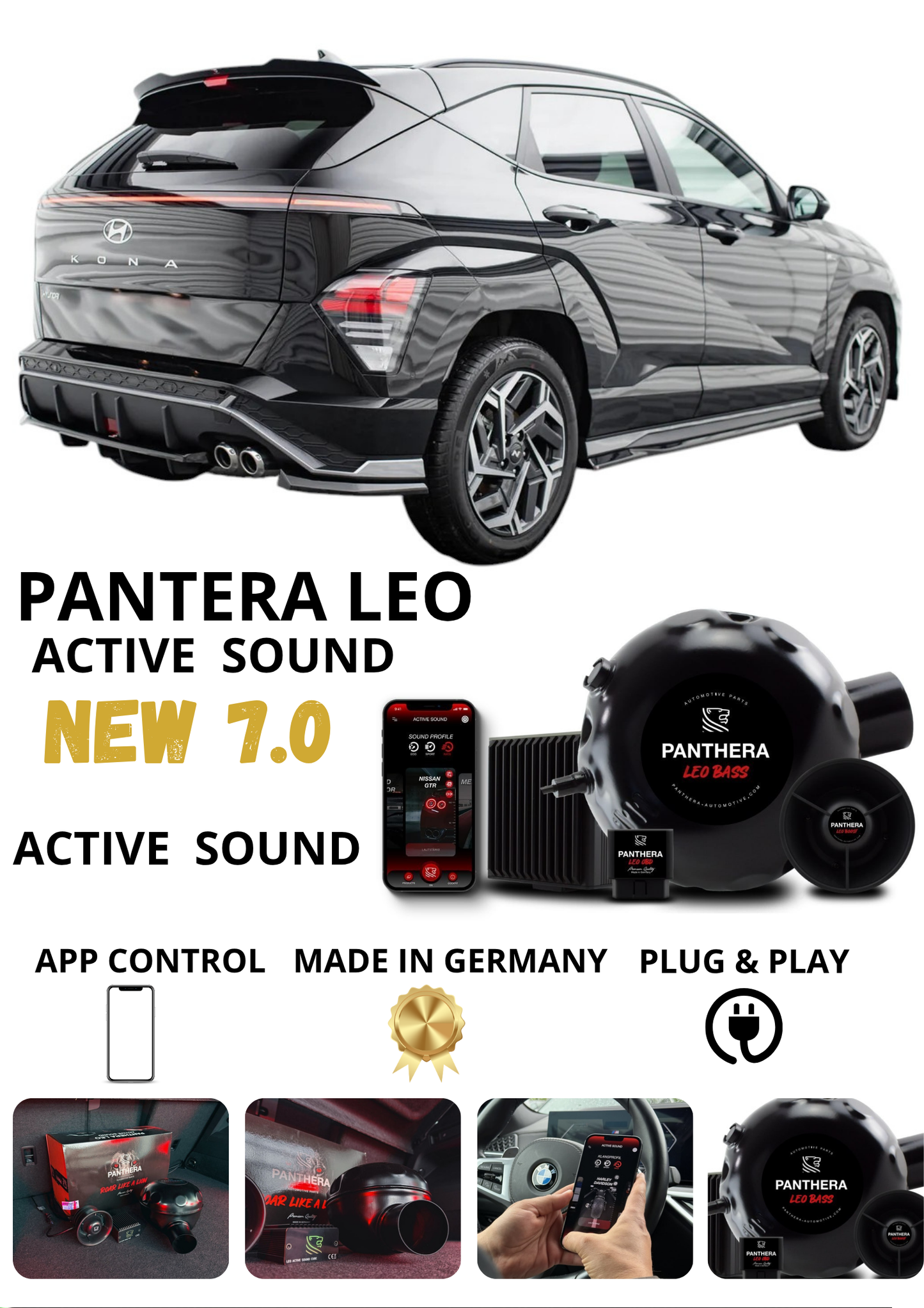 💕Sound Booster Panthera Scarico Elettronico Active Exhaust  Hyundai Kona Mk2💕