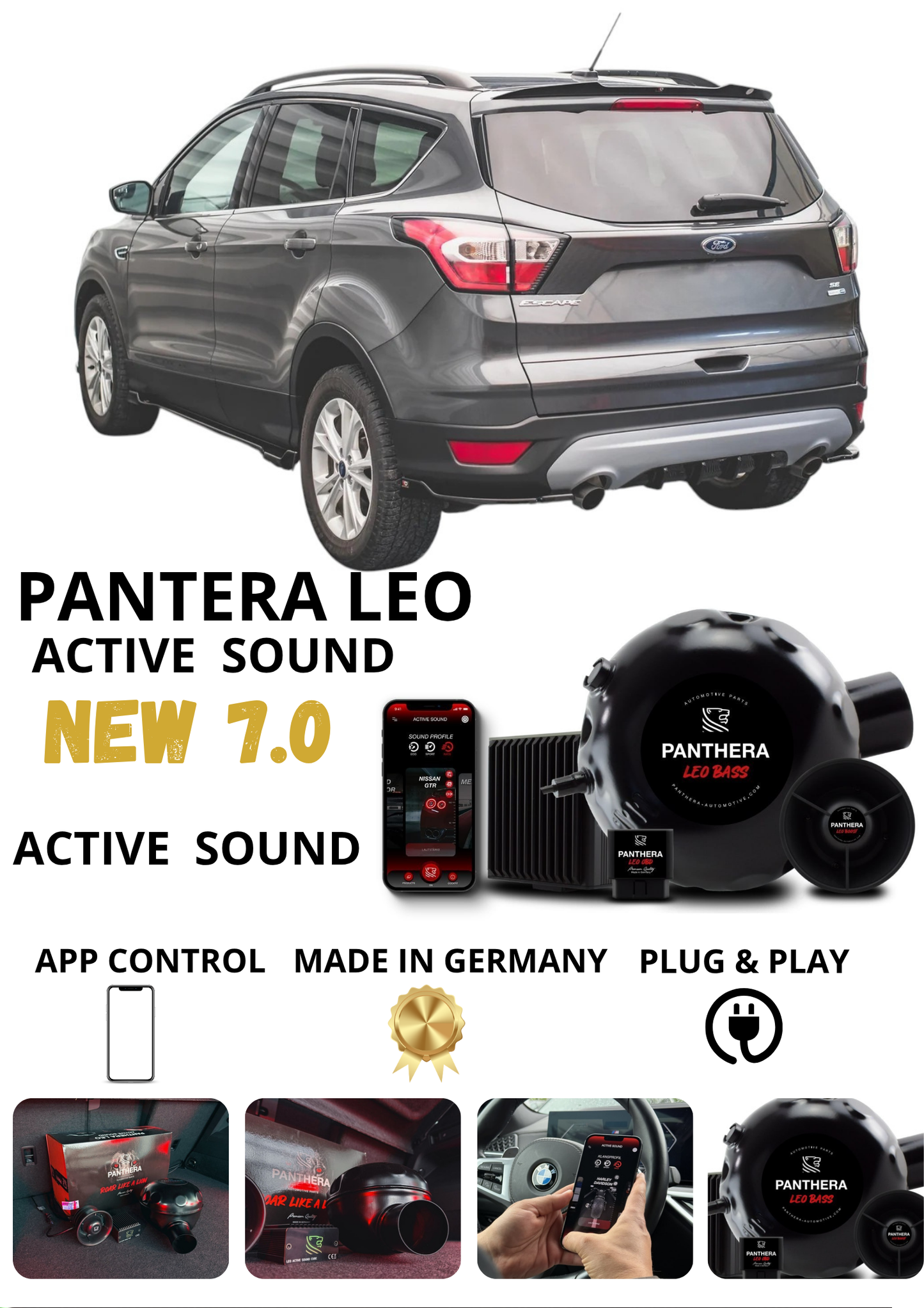 💕 Sound Booster Adatto per Ford Escape Mk3 Active Exhaust Sportivo 💕