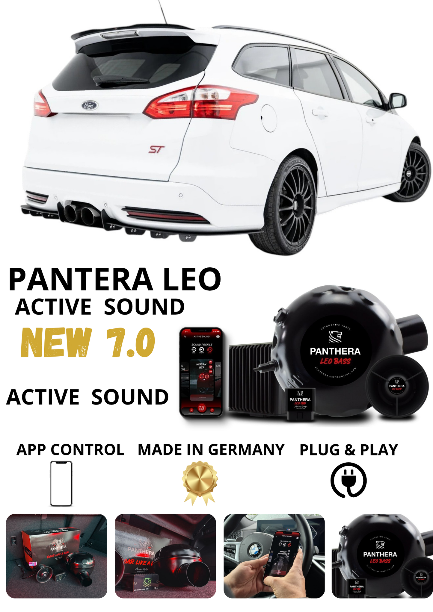 💕 Sound Booster Adatto per Ford Focus ST Mk3  Active Exhaust Sportivo 💕
