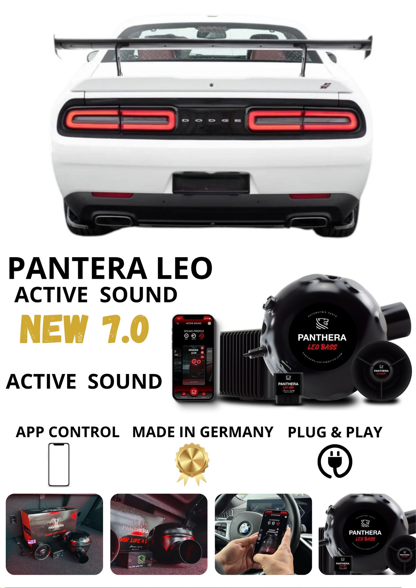 💕 Sound Booster Adatto per DODGE CHALLENGER MK3 Active Exhaust Sportivo 💕
