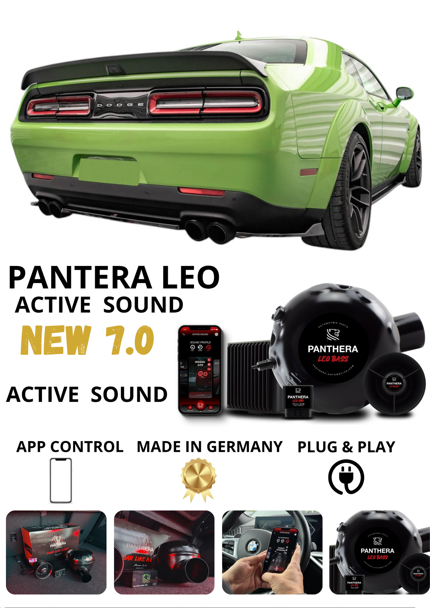 💕 Sound Booster Adatto per Dodge Challenger SRT Active Exhaust Sportivo 💕