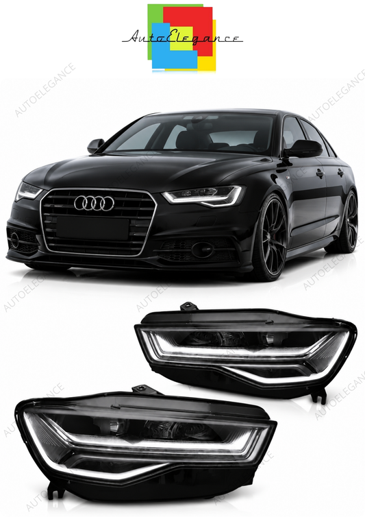 💕 Fari Anteriori Adatto per Audi A6 C7 2014-2018 Full LED DRL 💕