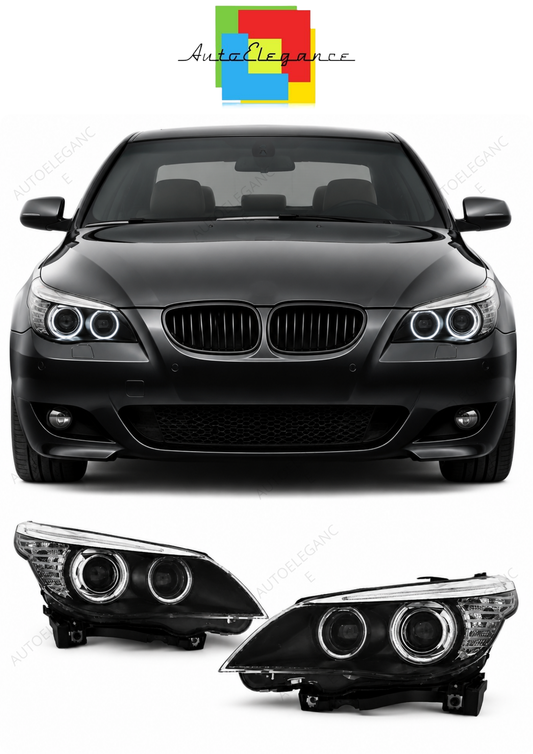 💕 Fari Anteriori Adatto per BMW E60 E61 03-04 Xenon Angel Eyes CCFL Neri 💕